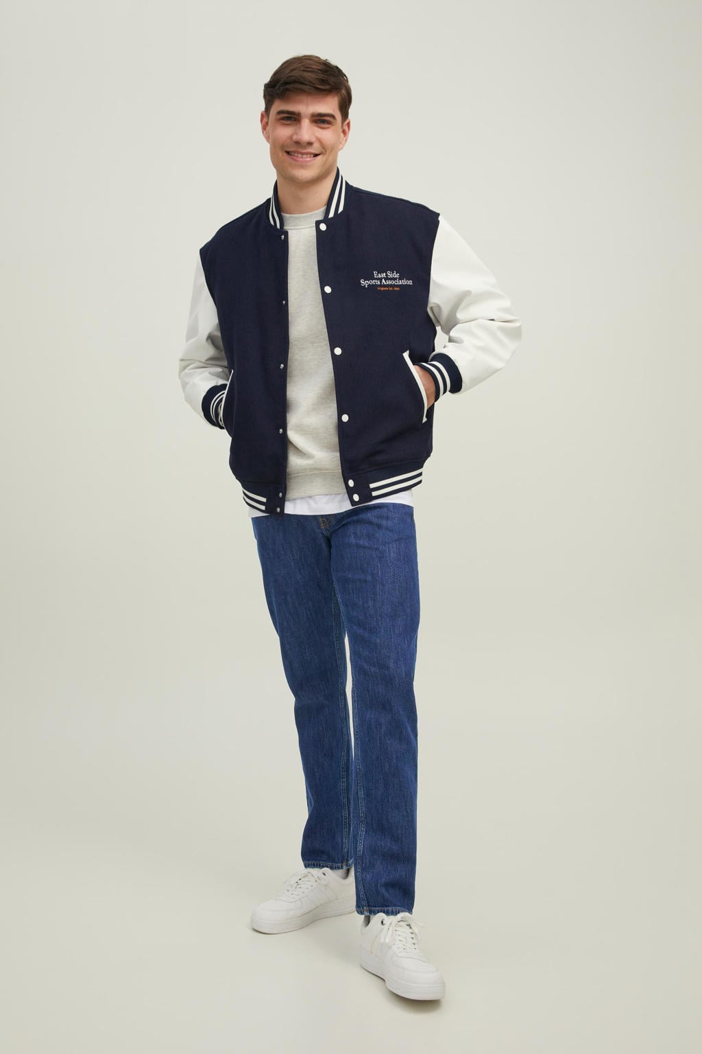 JACK & JONES JEANS INTELLIGENCE tapered fit jeans JJIMIKE JJORIGINAL mf 486 blue denim