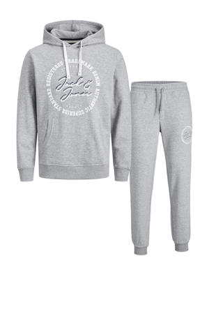 Jack&Jones hoodie + joggingbroek JJESTAMP light grey melange