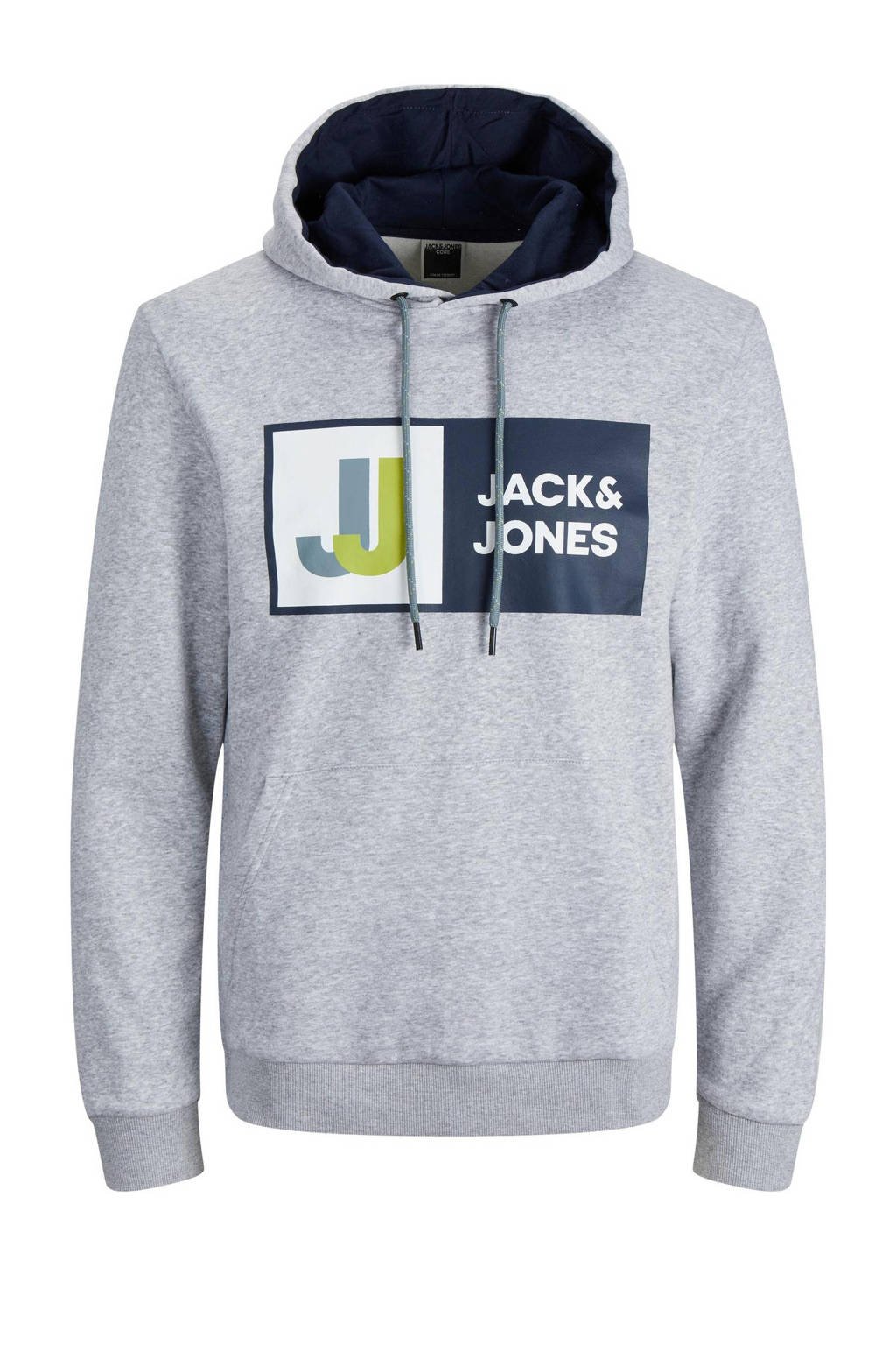 JACK & JONES CORE hoodie JCOLOGAN  met logo light grey melange
