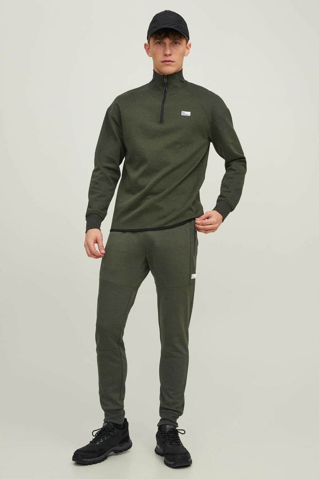 JACK & JONES PANTS STUDIO slim fit joggingbroek JJIWILL JJAIR forest night melange
