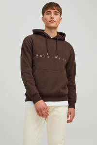 JACK & JONES ORIGINALS hoodie met logo seal brown