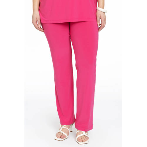YOEK straight fit broek van travelstof DOLCE fuchsia afbeelding