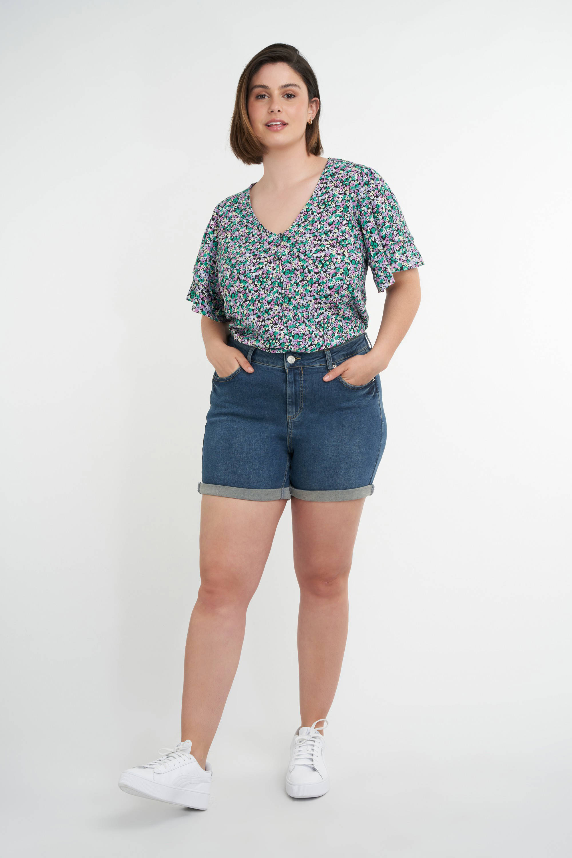 MS Mode skinny korte broek dark denim | wehkamp