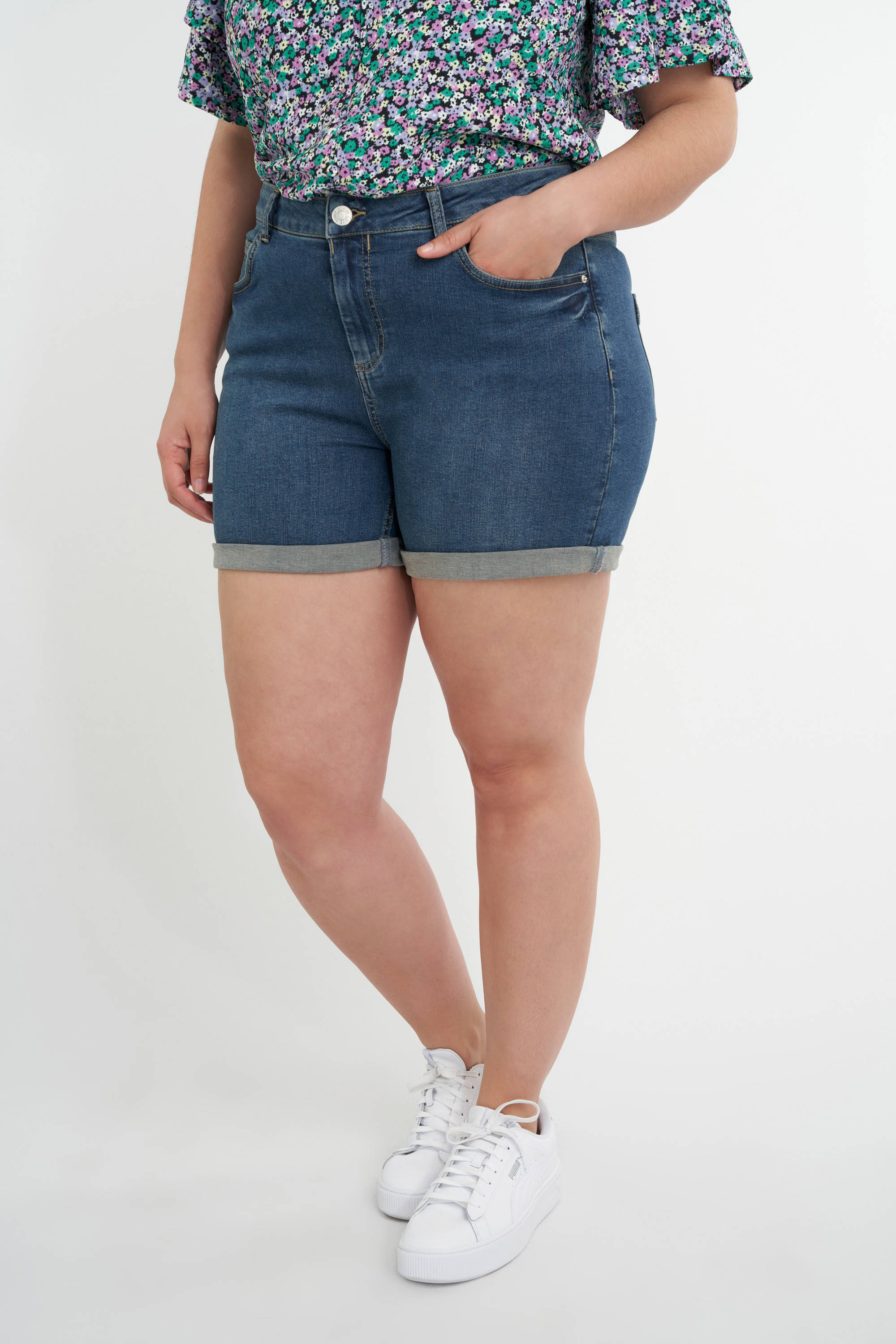 MS Mode skinny korte broek dark denim | wehkamp