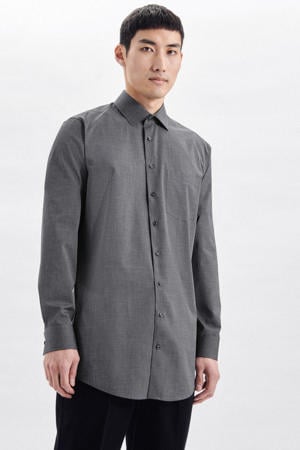 regular fit overhemd grijs