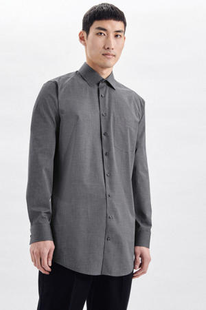 regular fit overhemd grijs