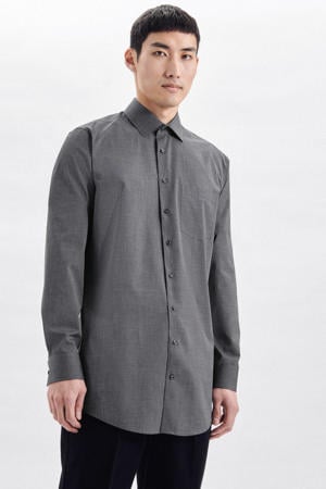 regular fit overhemd grijs