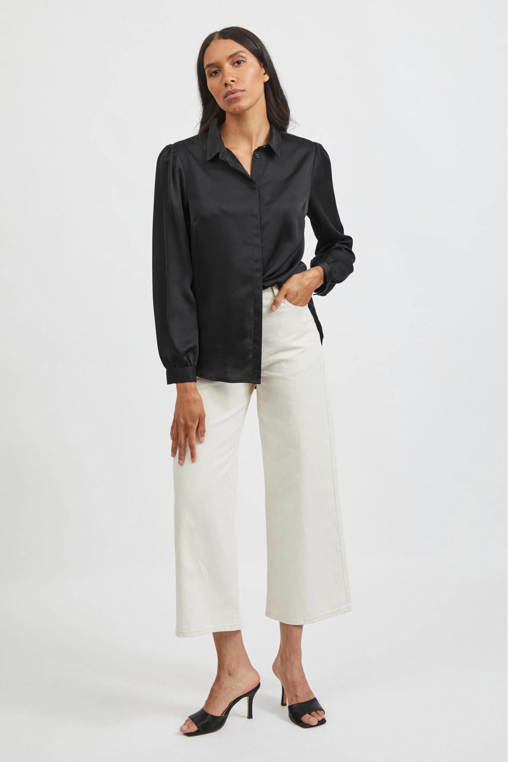 VILA blouse VIELLETTE zwart