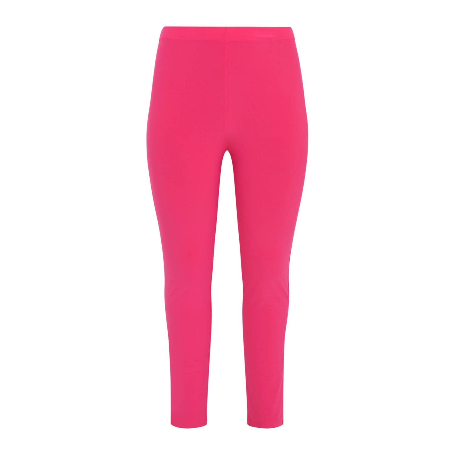 Yoek slim fit broek van travelstof DOLCE fuchsia