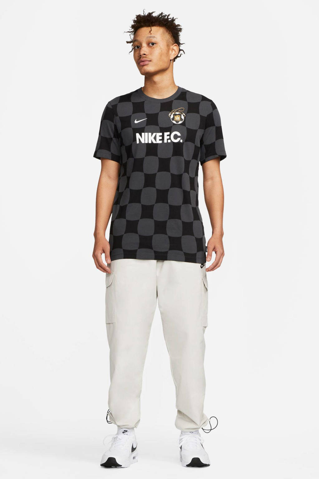 Nike   sport T-shirt antraciet/zwart