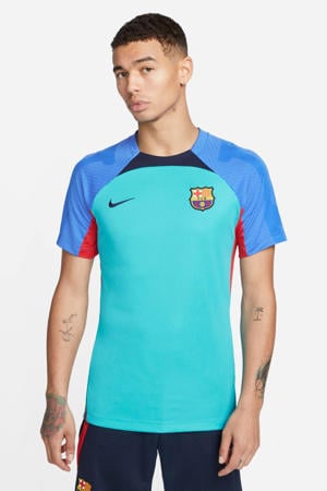 Senior FC Barcelona voetbalshirt aqua/blauw