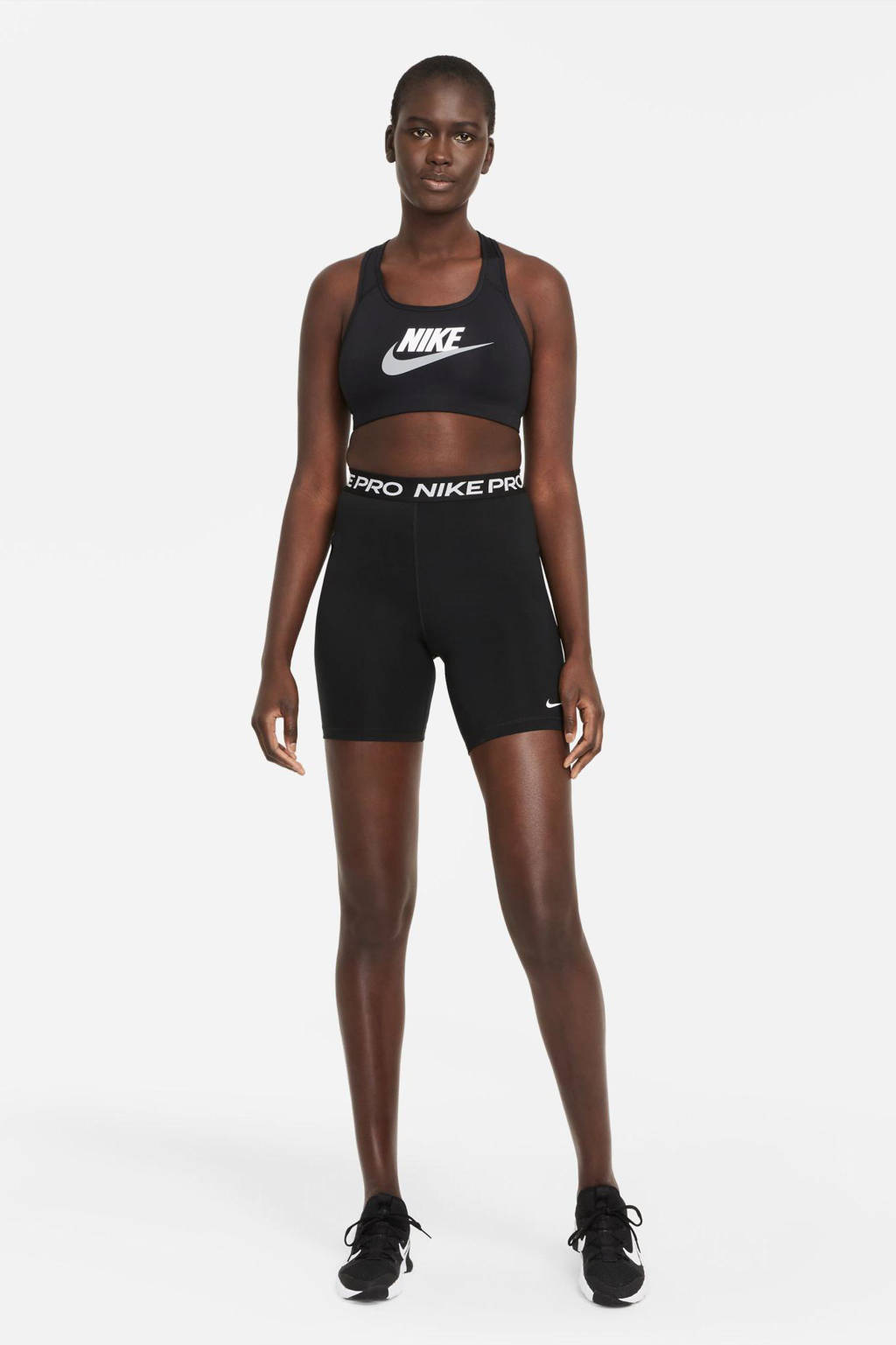 Nike level 2 sportbh zwart/wit