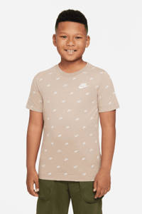 Nike T-shirt met logo beige/wit