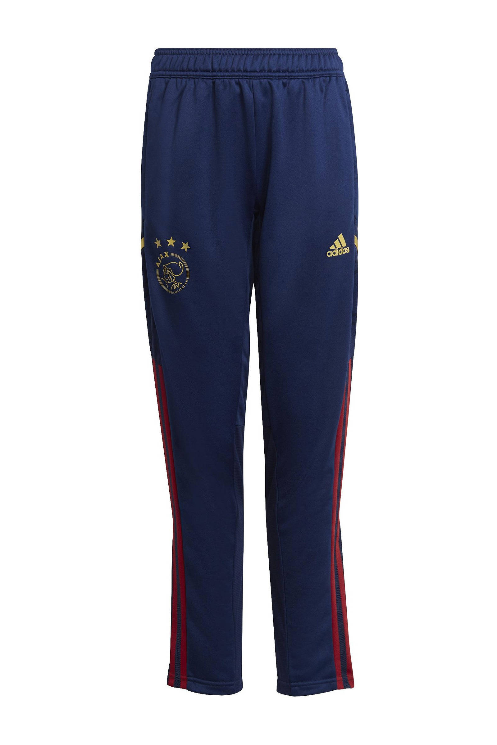 adidas Performance Junior Ajax Amsterdam trainingsbroek  donkerblauw/rood/geel | wehkamp