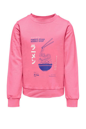 sweater KOGLUCINDA met printopdruk roze
