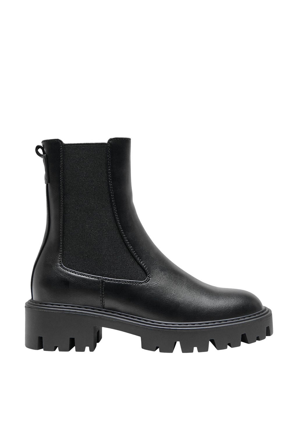 Zwarte dames ONLY ONLBETTY chelsea boots van imitatieleer+textiel/voering: textiel+imitatieleer met elastische inzet