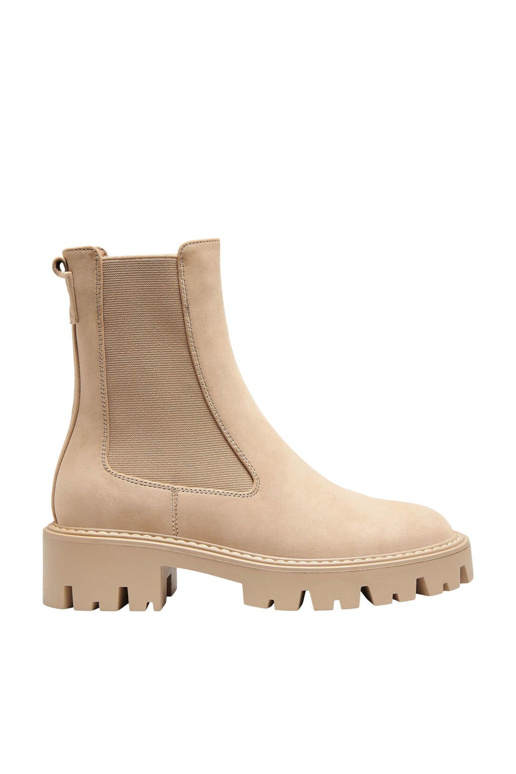 Camelkleurige dames ONLY ONLBETTY chelsea boots van imitatieleer+textiel/voering: textiel+imitatieleer met elastische inzet