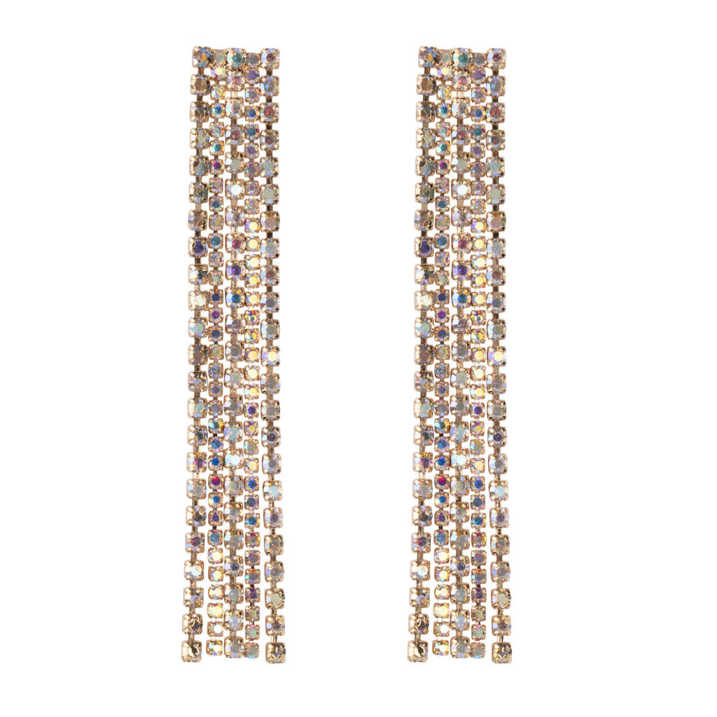 Club Manhattan met goud vergulde oorbellen Rainbow Drop, Goudkleurig