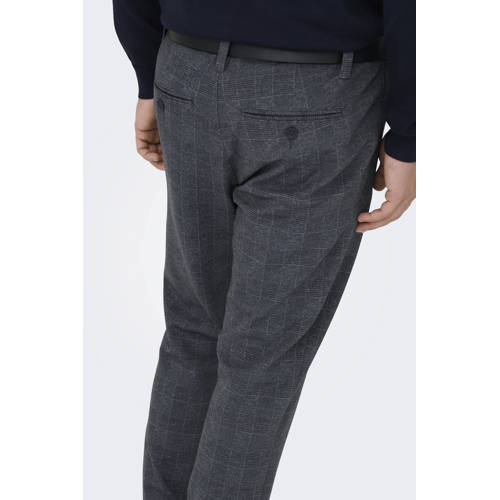 ONLY & SONS geruite slim fit pantalon ONSMARK blauw afbeelding