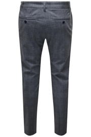 thumbnail: ONLY & SONS viscose slim fit geruite chino - donkerblauw