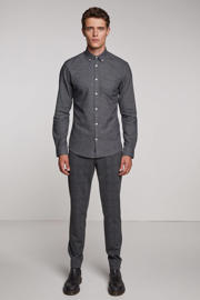 thumbnail: ONLY & SONS geruite slim fit pantalon ONSMARK zwart