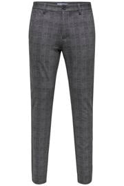 thumbnail: ONLY & SONS slim fit geruite chino - zwart
