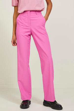 high waist wide leg pantalon JXMARY van gerecycled polyester roze
