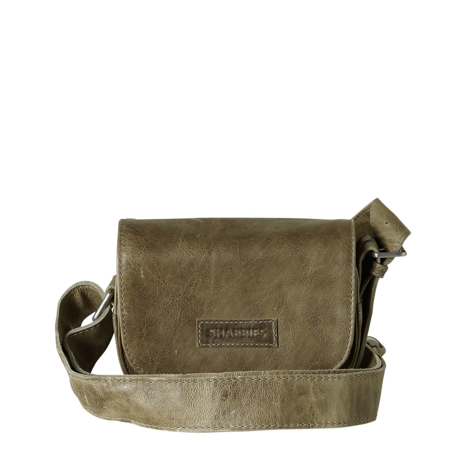 Shabbies Amsterdam leren crossbody tas groen wehkamp