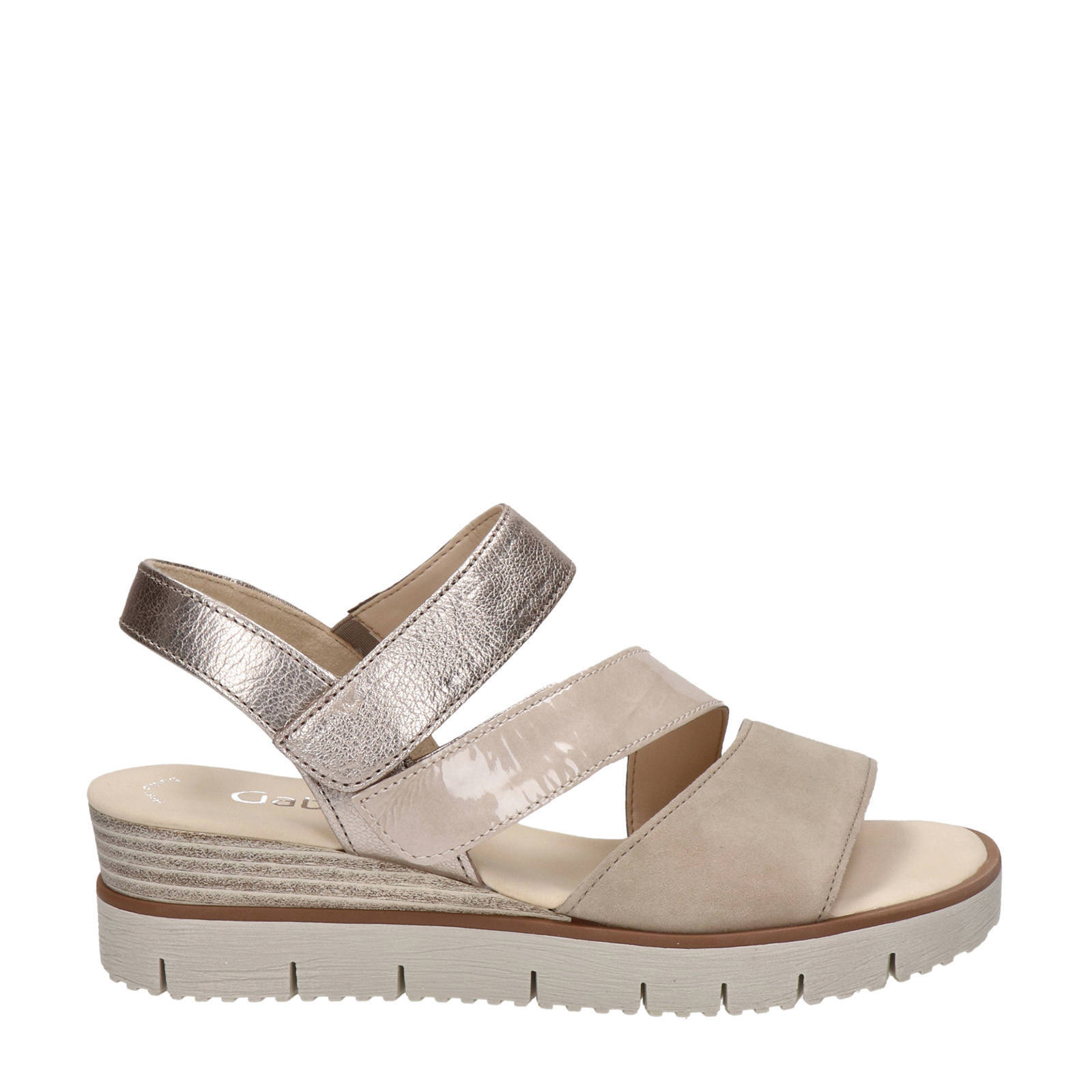 Gabor leren sandalen beige/goud | wehkamp