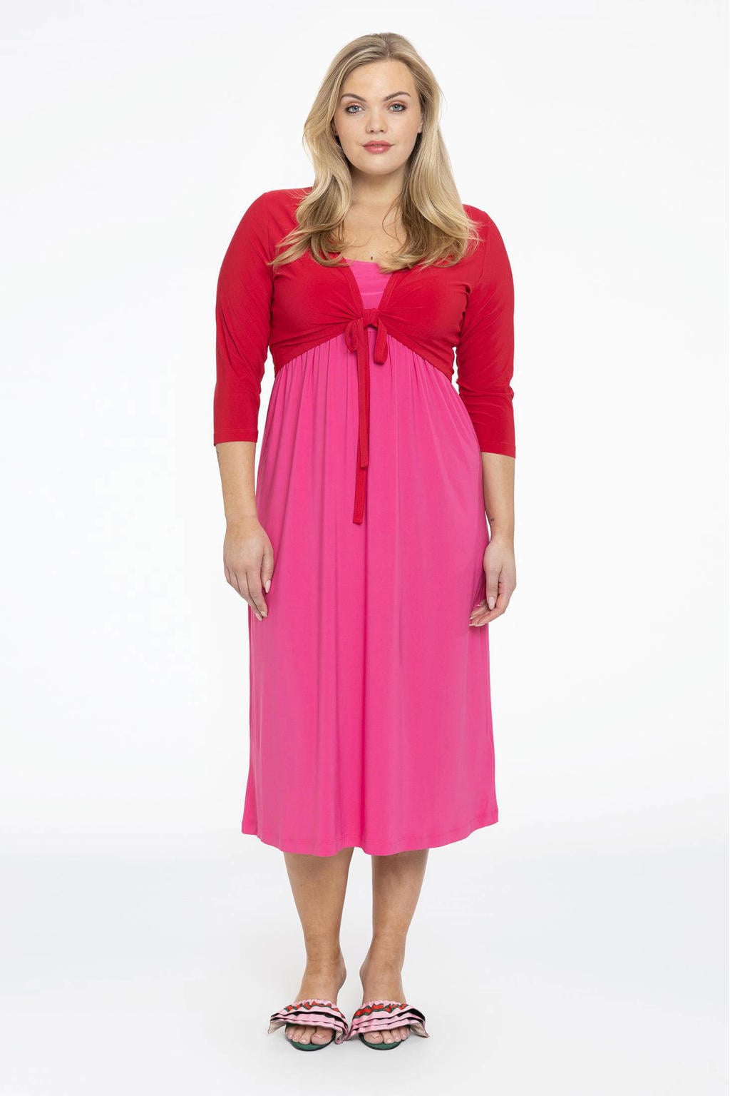 YOEK bolero DOLCE van travelstof rood