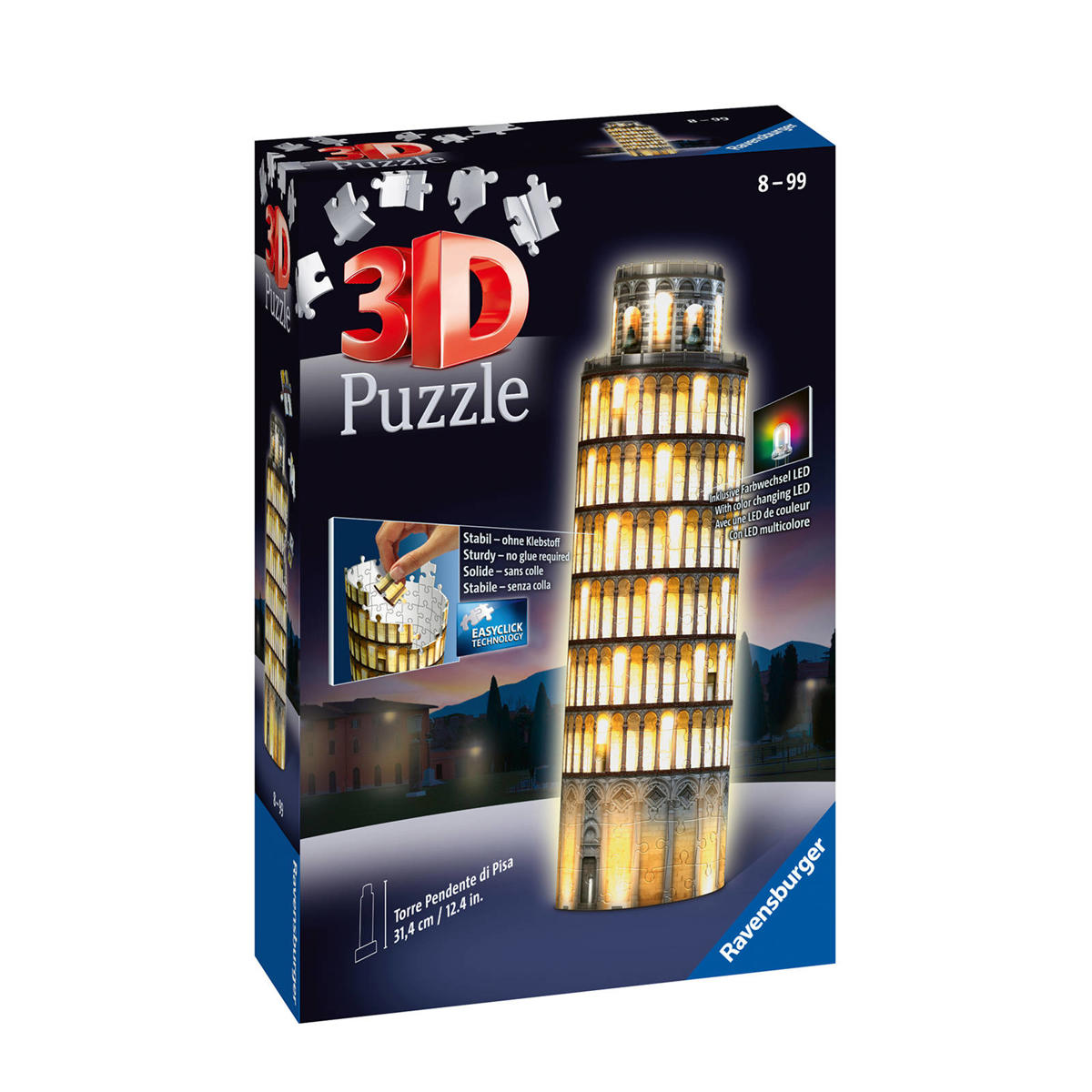 kleuring Hoofd draai Ravensburger Toren Van Pisa - Night Edition 3D puzzel 216 stukjes | wehkamp