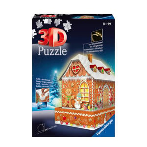 Kerst Gingerbread House Night Edition  3D puzzel 216 stukjes 