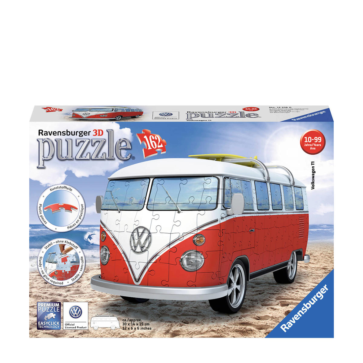 Trots lassen Ideaal Ravensburger Volkswagen bus 3D puzzel 162 stukjes | wehkamp