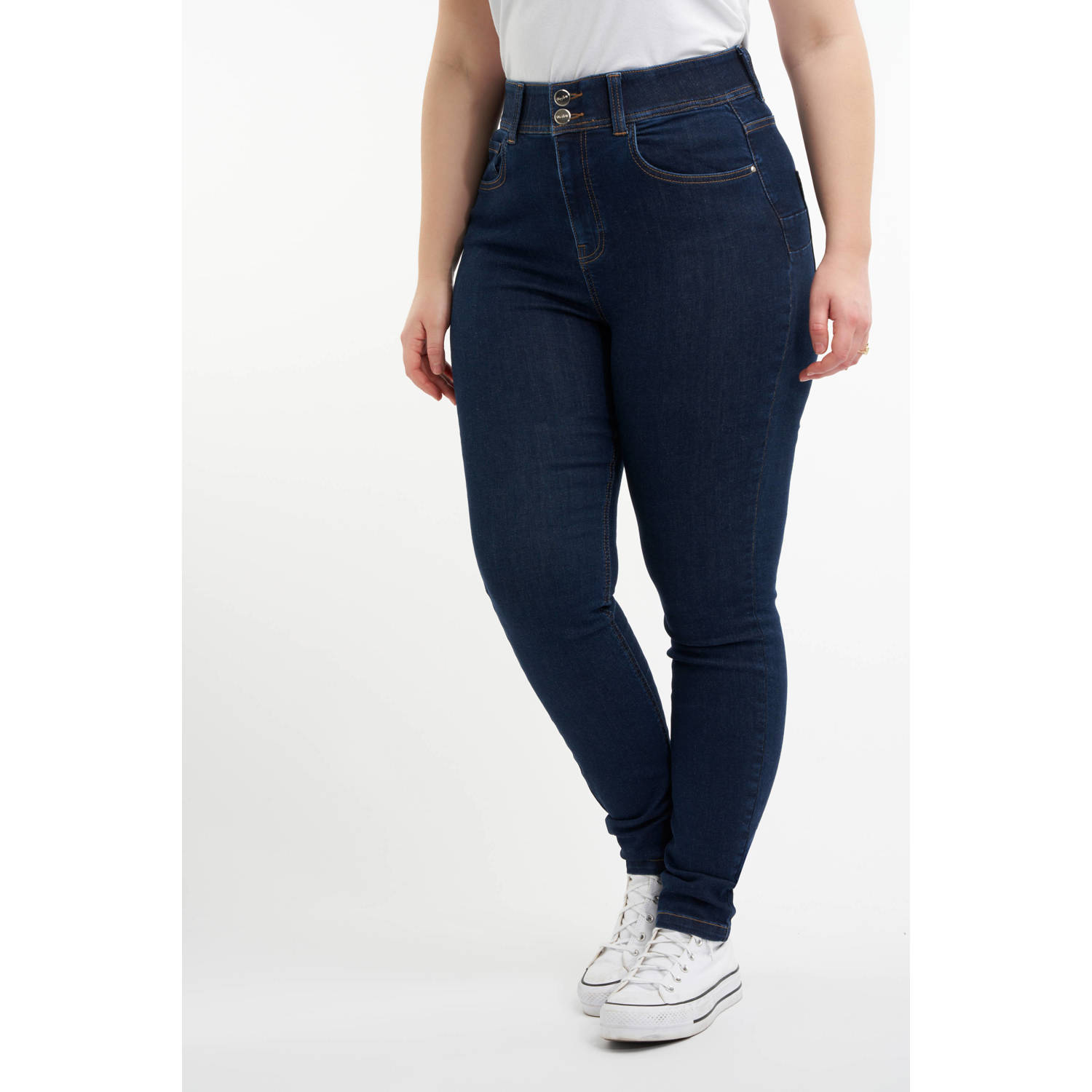 MS Mode high waist skinny jeans SCULPTS dark blue denim