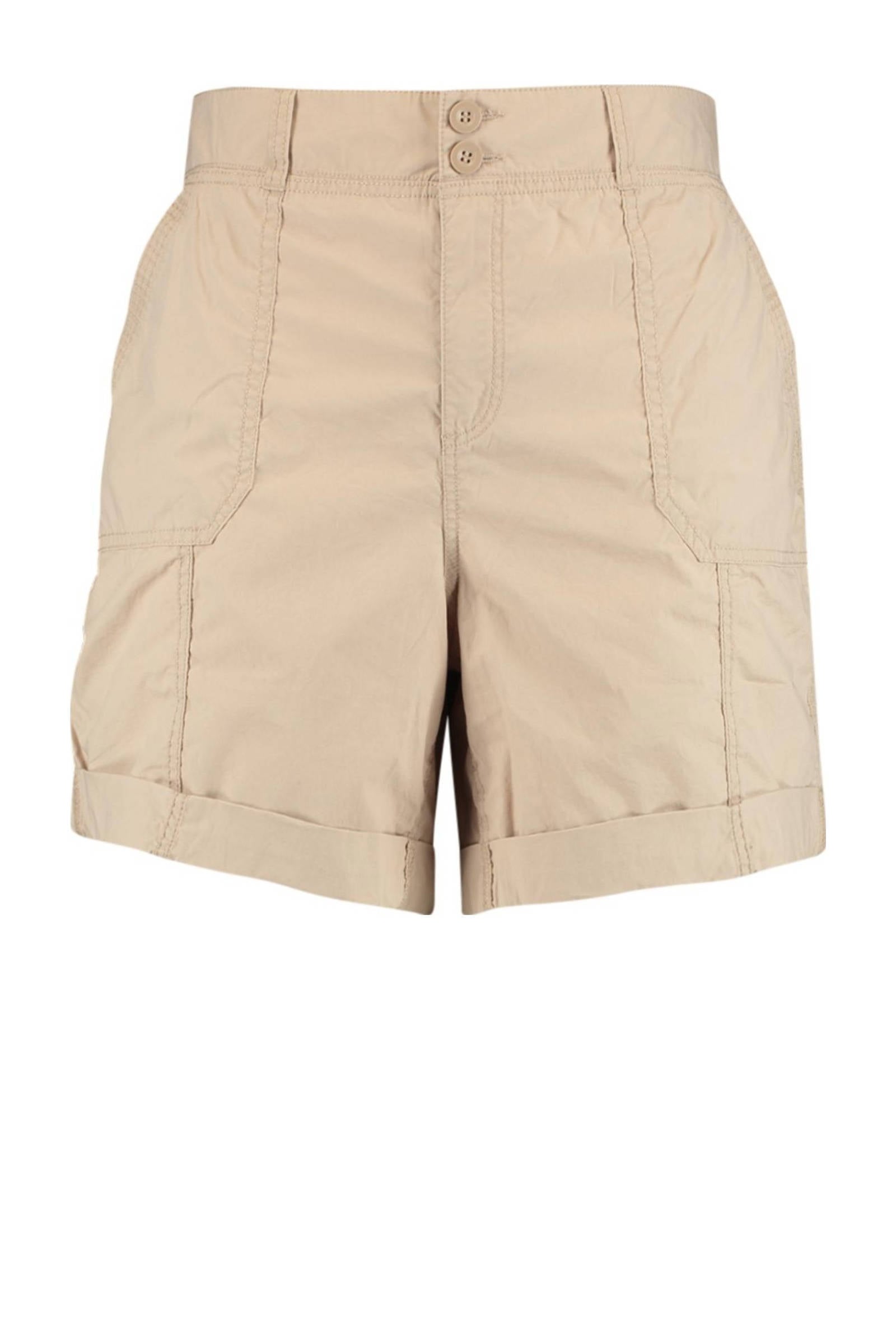 MS Mode high waist slim fit korte broek zand | wehkamp