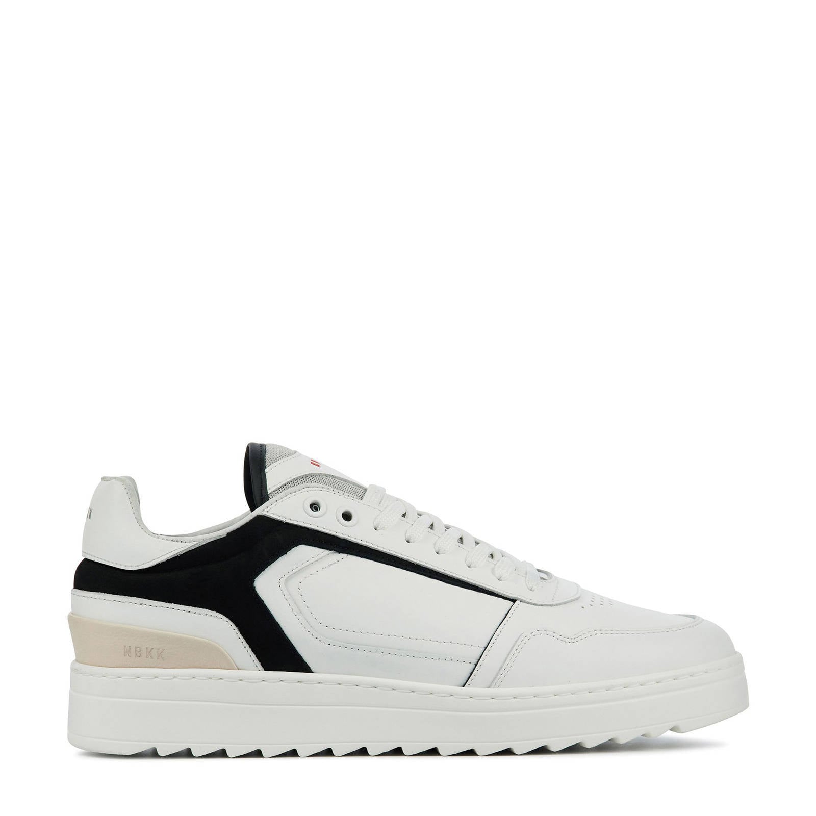 Nubikk Cliff Cane leren sneakers wit/zwart | wehkamp