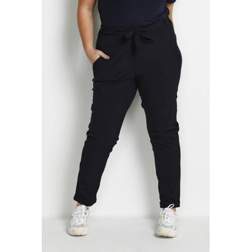 Kaffe Curve regular fit broek donkerblauw afbeelding