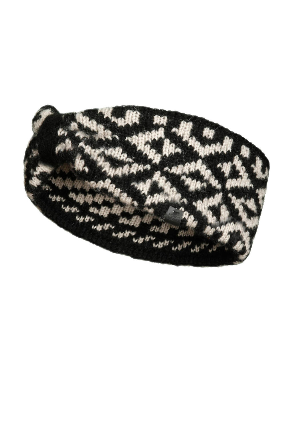 Bickley + Mitchell hoofdband met grafische print zwart/ecru