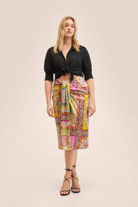 Multikleurige dames Mango rok gemaakt van polyester en met blinde ritssluiting