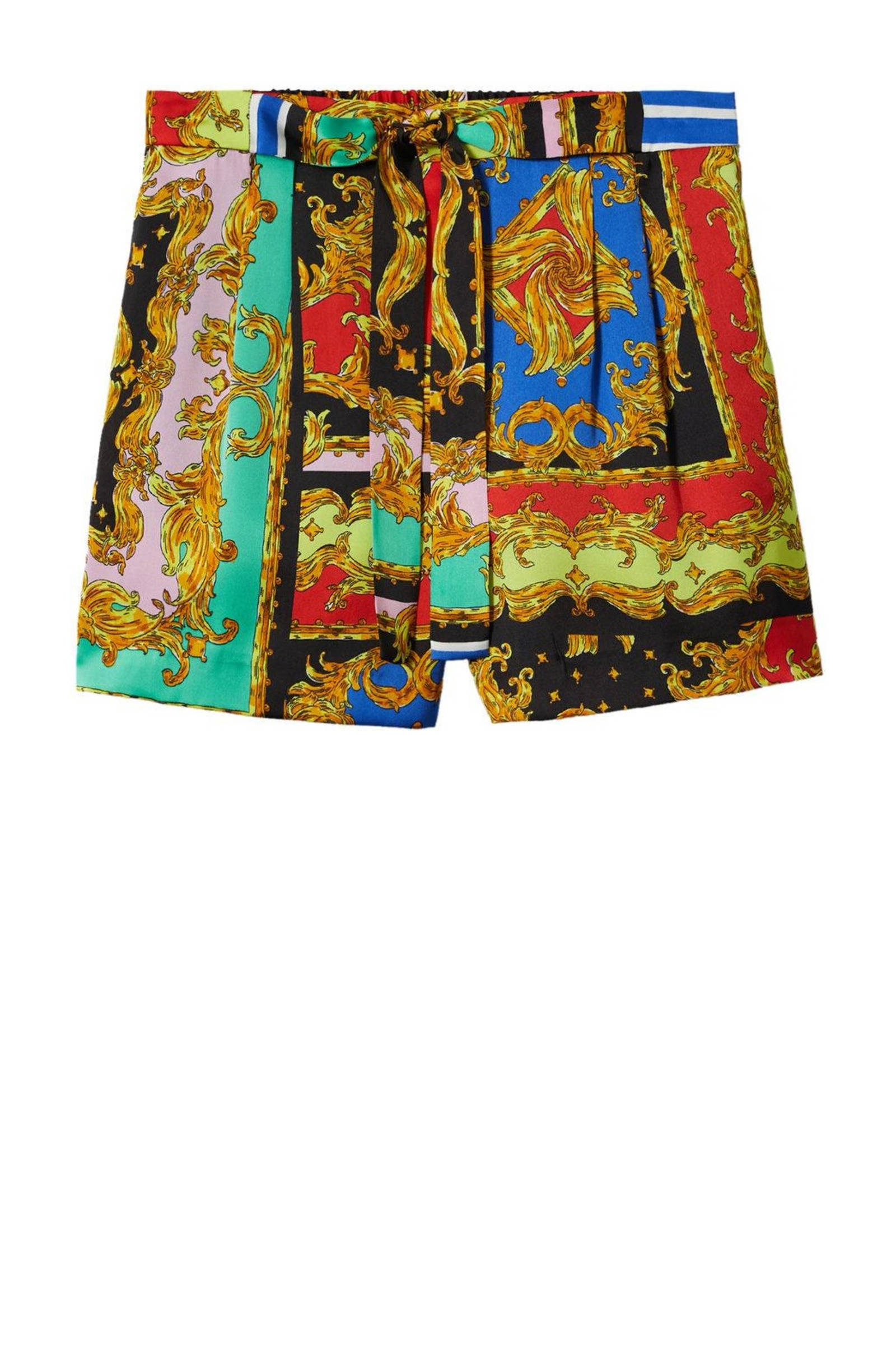 Mango satijnen korte broek met all over print multi | wehkamp