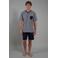 CECEBA +size shortama grijs/donkerblauw