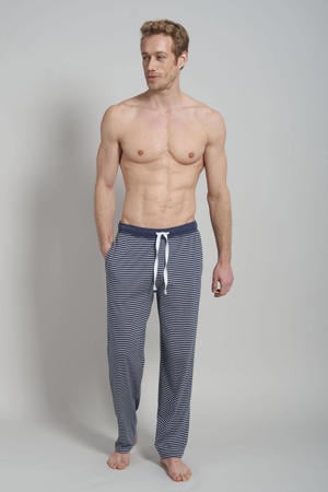 +size pyjamabroek donkerblauw/wit