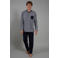CECEBA +size pyjama set grijs/donkerblauw