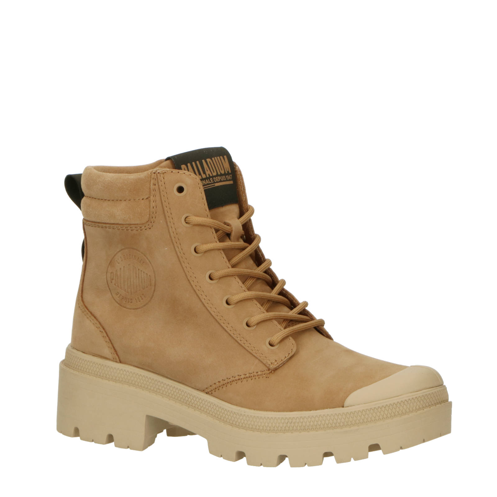 Palladium leren veterboots oker | wehkamp