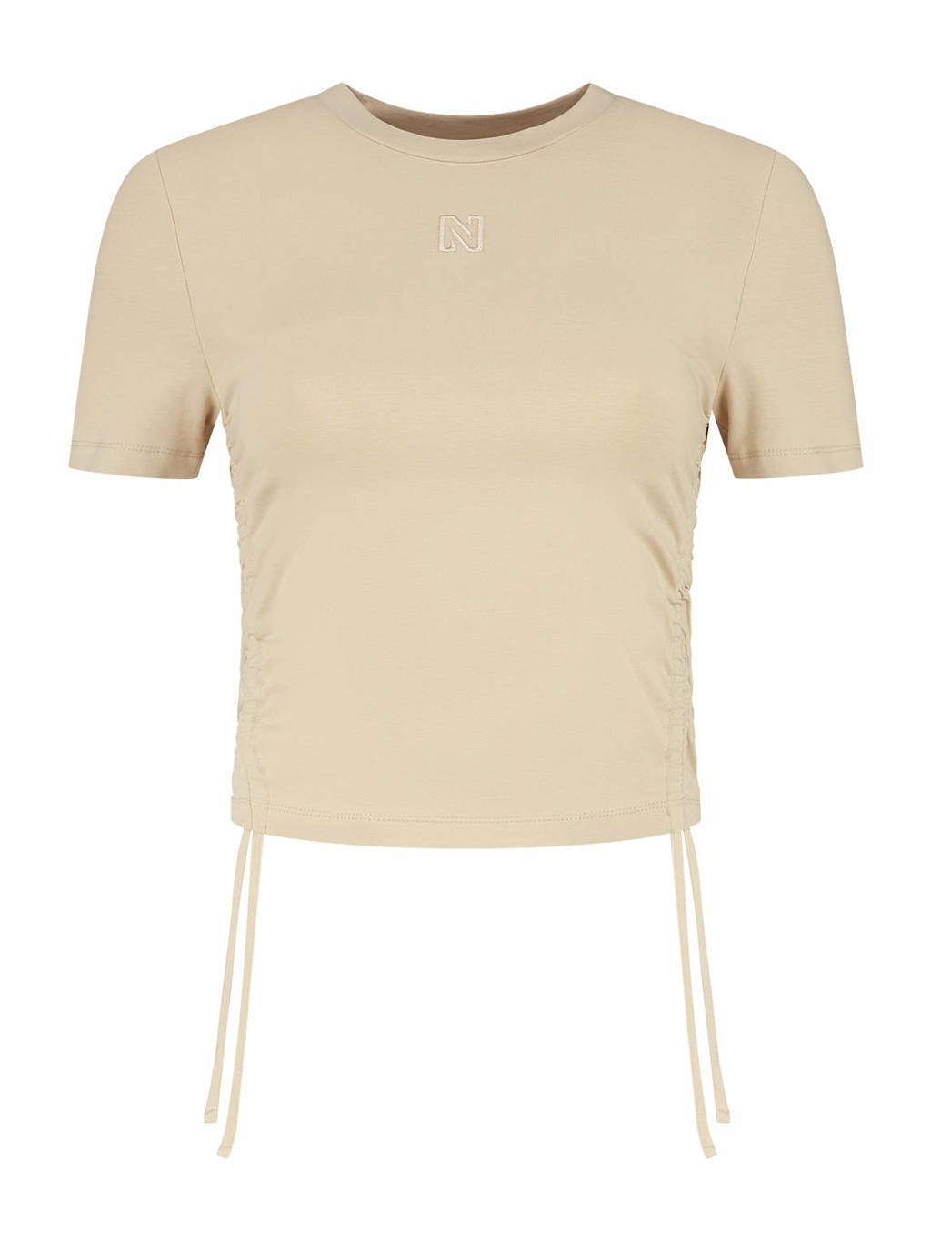 NIKKIE T-shirt Cord met borduursels beige