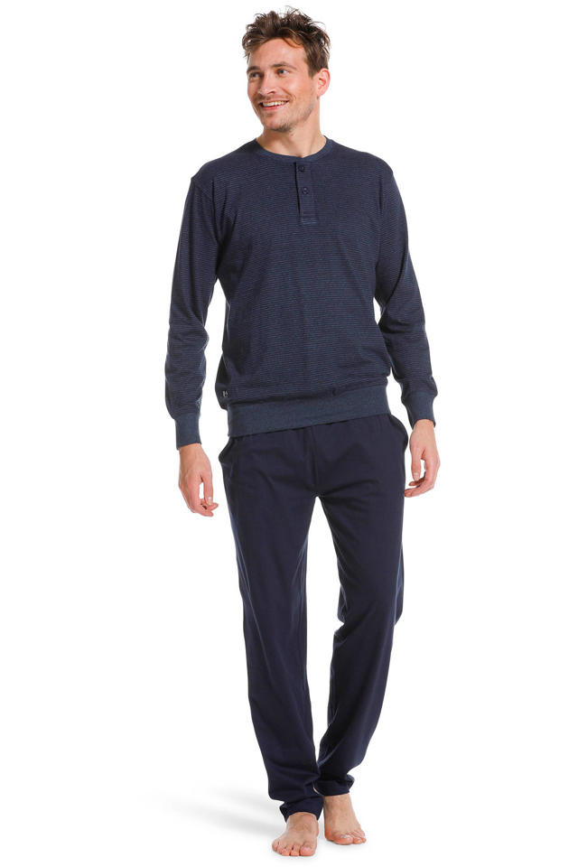 Schuur Erge, ernstige kopen Pastunette for men pyjama met strepen donkerblauw | wehkamp