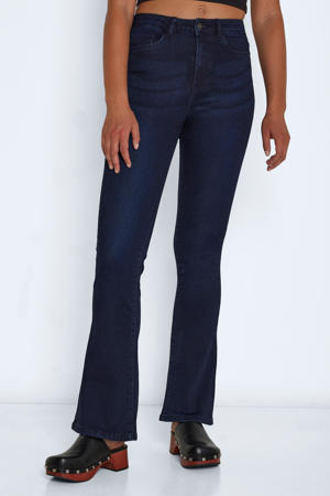 high waist flared jeans NMSALLIE donkerblauw