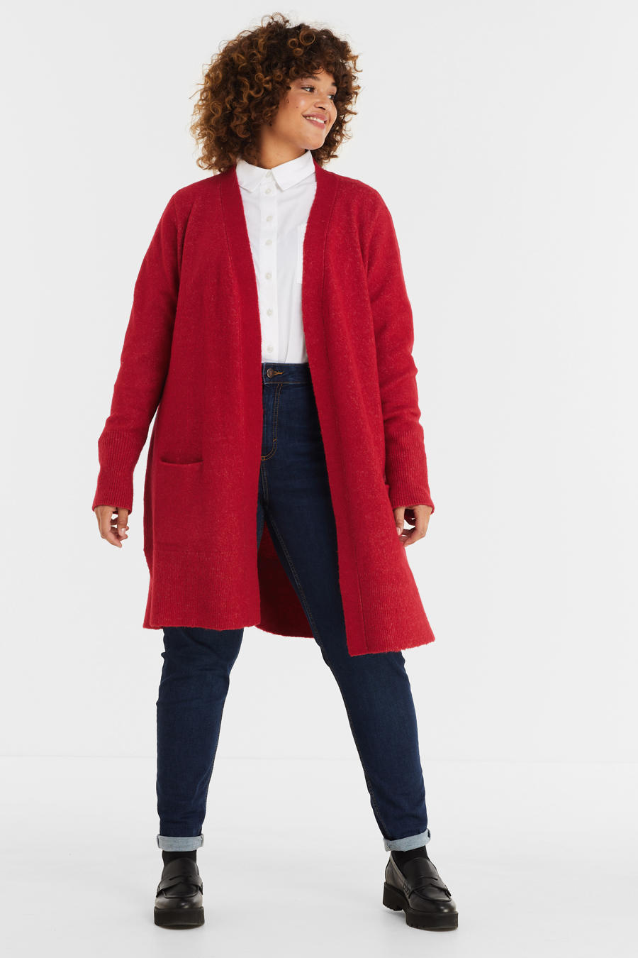 lang rood vest dames