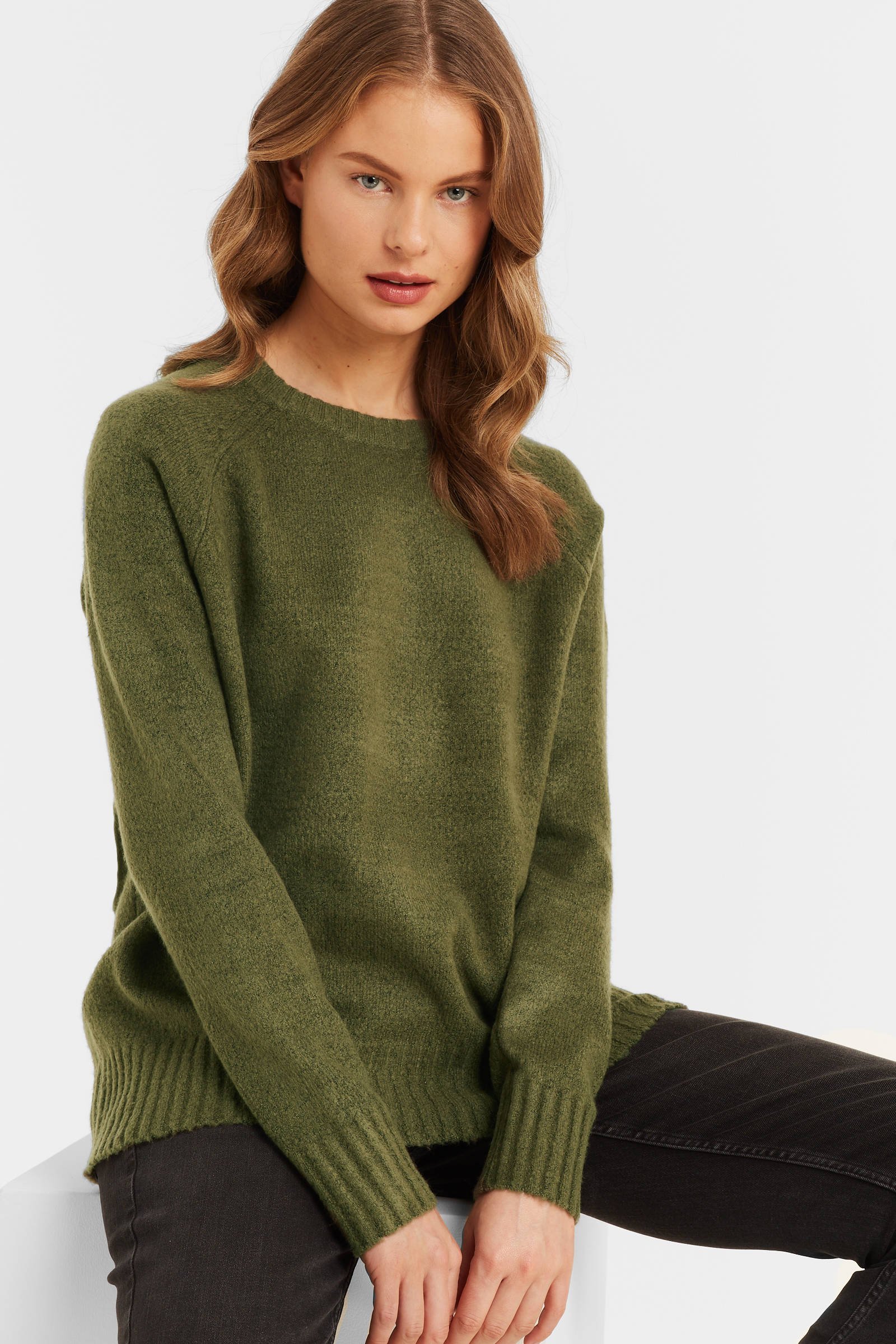 Please Gebreide trui khaki casual uitstraling Mode Sweaters Gebreide truien 