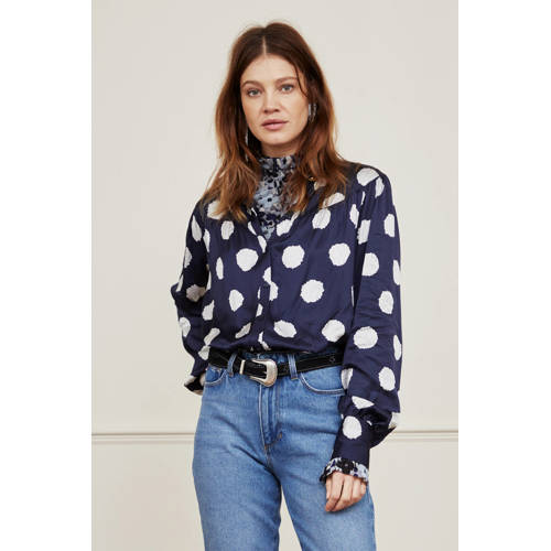 Fabienne Chapot blouse Nina met stippen blauw